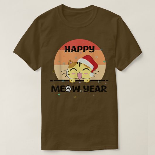 happy new year 2023 with funny cat  T-Shirt (Design vorne)