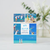 Happy New Year 2024 Chic Modern Foto Collage Postkarte (Stehend Vorderseite)