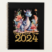 Happy New Year 2024 Chinesischen Drachen Wasserfar Planer (Vorderseite)