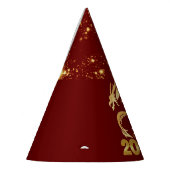 Happy New Year 2024 Golden Chinese Dragon Red Partyhütchen (Links)