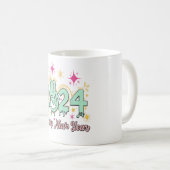 Happy New Year 2024 Goodbye 2023 Hello 2024 Kaffeetasse (VorderseiteRechts)