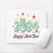 Happy New Year 2024 Goodbye 2023 Hello 2024 Mousepad (Mit Mouse)