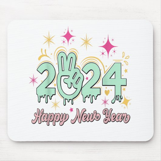 Happy New Year 2024 Goodbye 2023 Hello 2024 Mousepad (Vorne)
