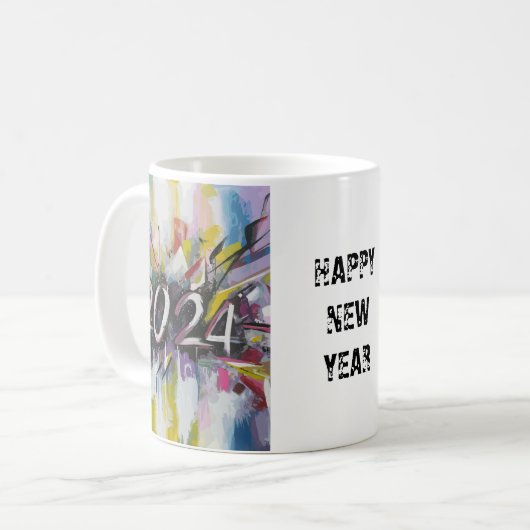 HAPPY NEW YEAR 2024 KAFFEETASSE (Vorderseite Links)