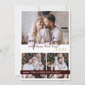 Happy New Year 2024 Modern Script Holiday Card Einladung (Vorderseite)