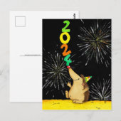 Happy New Year 2024 Postkarte (Vorne/Hinten)