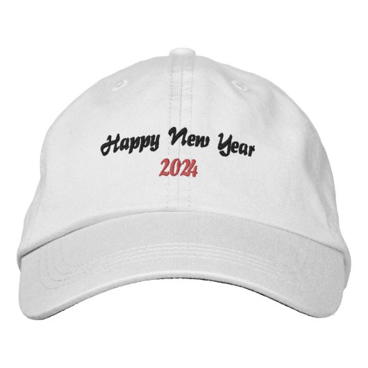 Happy New Year 2024 Printed Beautiful Elegant-Hat Bestickte Baseballkappe (Vorderseite)