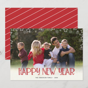 Happy New Year 2024 Stars Foto Neue Jahre Feiertagskarte