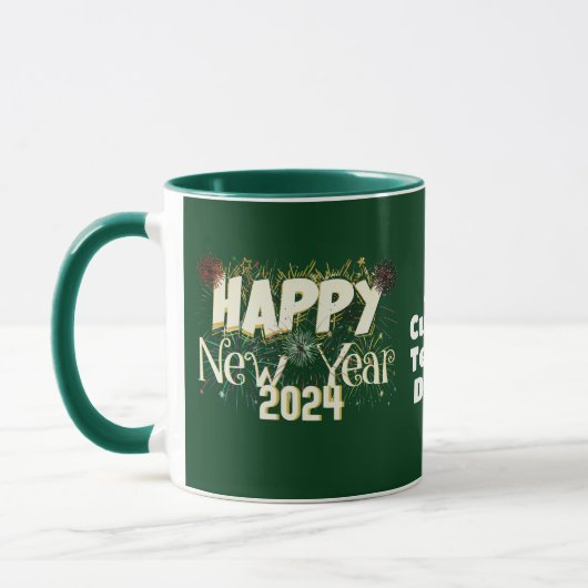 Happy New year 2024 Vibrant New Year Party Tasse (Links)