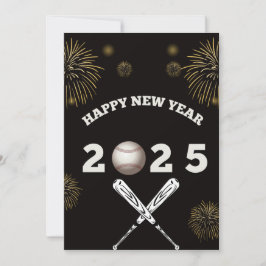 Happy new year 2025 baseball Holiday card Feiertagskarte