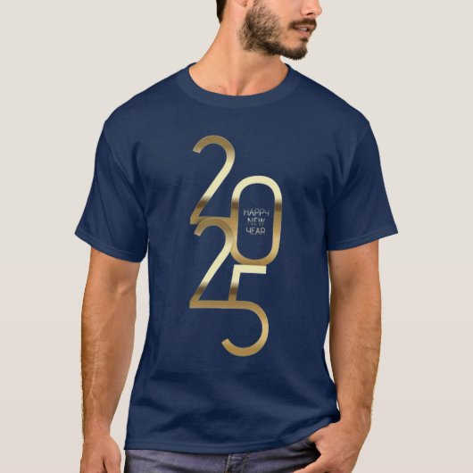 Happy New Year 2025 Basic Dark T.Shirt T-Shirt (Vorderseite)