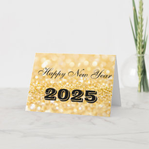 Happy New Year 2025 Chic Custom Gold Business Feiertagskarte