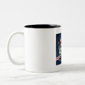 Happy New Year 2025 Design - Modern und festlich. Zweifarbige Tasse (Links)