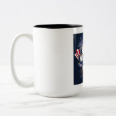 Happy New Year 2025 Design - Vibrant und festlich. Zweifarbige Tasse (Links)