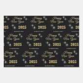 Happy New Year 2025 Elegante Glitzern Geschenkpapier Set (Vorderseite 2)