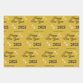 Happy New Year 2025 Elegante Glitzern Geschenkpapier Set (Vorderseite 3)