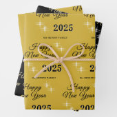 Happy New Year 2025 Elegante Glitzern Geschenkpapier Set (Beispiel)