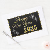 Happy New Year 2025 Elegante Glitzern Rechteckiger Aufkleber (Umschlag)