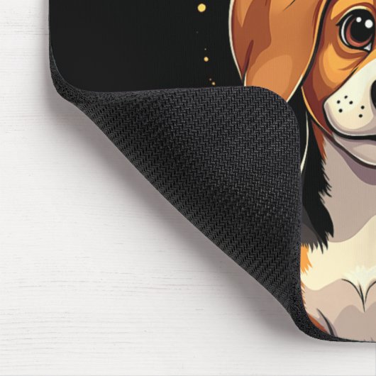 Happy New Year 2025 Eve Firework Dog Funny Beagle Mousepad (Ecke)
