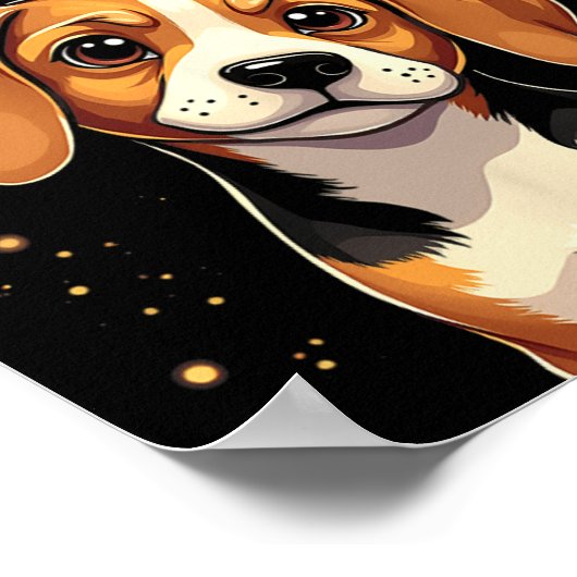 Happy New Year 2025 Eve Firework Dog Funny Beagle Poster (Ecke)