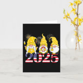 Happy New Year 2025 Eve Party Gnomes Fireworks Hel Karte (Gelbe Blume)
