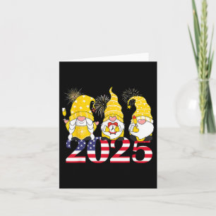 Happy New Year 2025 Eve Party Gnomes Fireworks Hel Karte