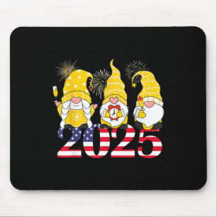 Happy New Year 2025 Eve Party Gnomes Fireworks Hel Mousepad