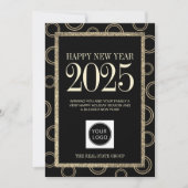 Happy New Year 2025-Firmenlogo Feiertagskarte (Vorderseite)