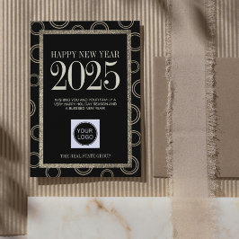 Happy New Year 2025-Firmenlogo Feiertagskarte