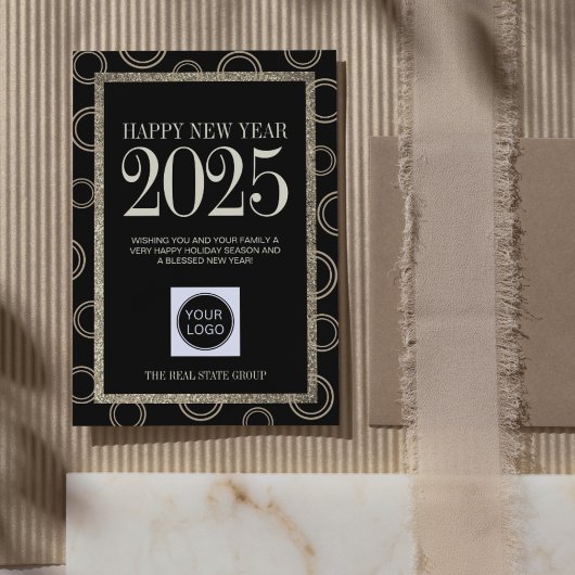 Happy New Year 2025-Firmenlogo Feiertagskarte