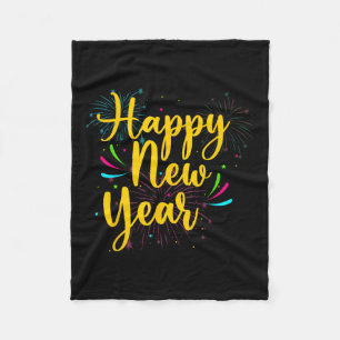Happy New Year 2025 Gold Fun Festive Funny Funny P Fleecedecke