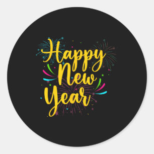 Happy New Year 2025 Gold Fun Festive Funny Funny P Runder Aufkleber