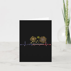 Happy New Year 2025 Heartbeat Flag American Xmas F Karte