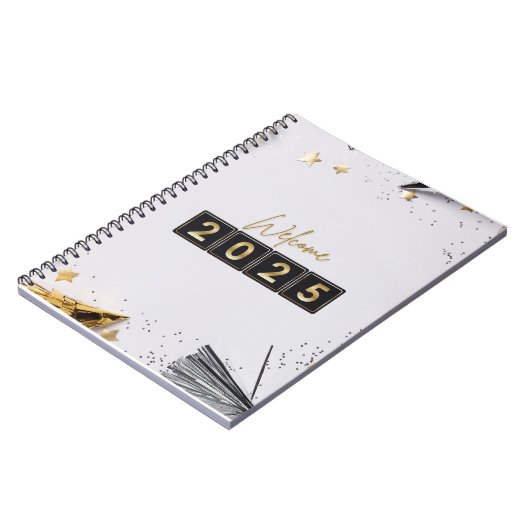 Happy New Year 2025 Notebook Notizblock (Linke Seite)