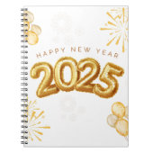 Happy New Year 2025 Notebook Notizblock (Vorderseite)