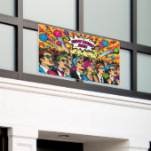 Happy New Year 2025 Pop Art Style Banner (Äußeres Gebäude)