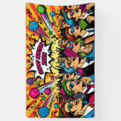 Happy New Year 2025 Pop Art Style Banner (Vertikal)