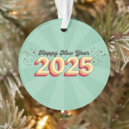 Happy new year 2025 Retrotext Ornament