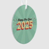 Happy new year 2025 Retrotext Ornament (Vorderseite)