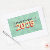 Happy new year 2025 Stern Groovy Retro Text Rechteckiger Aufkleber (Umschlag)