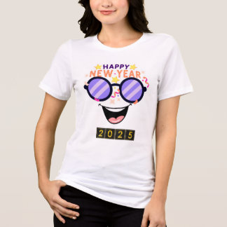 "Happy New Year 2025 T - Shirt Logo - Spaß & Feier