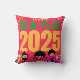 Happy New Year 2025 Throw Kissen