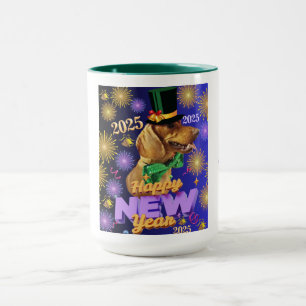 Happy New Year 2025 Würstchen Dog Kaffee Tasse