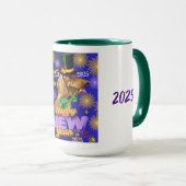 Happy New Year 2025 Würstchen Dog Kaffee Tasse (VorderseiteRechts)