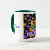 Happy New Year 2025 Würstchen Dog Kaffee Tasse (Vorderseite Links)
