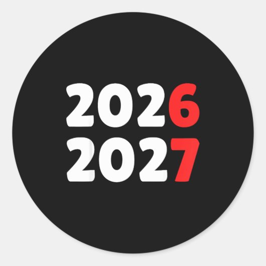 Happy New Year 2026 2027 Funny Six Seven 67 Meme C Runder Aufkleber (Vorderseite)