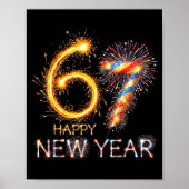 Happy New Year 2026 67th Bday Fireworks Number 67  Poster (Vorne)