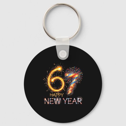 Happy New Year 2026 67th Bday Fireworks Number 67  Schlüsselanhänger (Vorderseite)