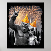 Happy New Year 2026 Bigfoot Alien Lovers New Years Poster (Vorne)