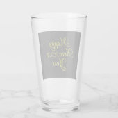 Happy New Year 2026 Black and Yellow Script Glas (Rückseite)